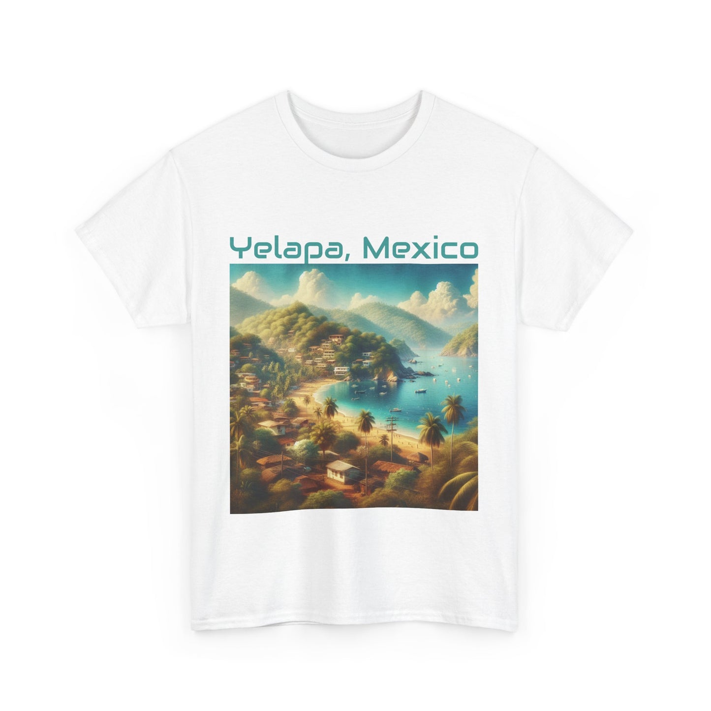 Beautiful Yelapa, Mexico on Cotton Tee - "Relax" By ZabzLabz