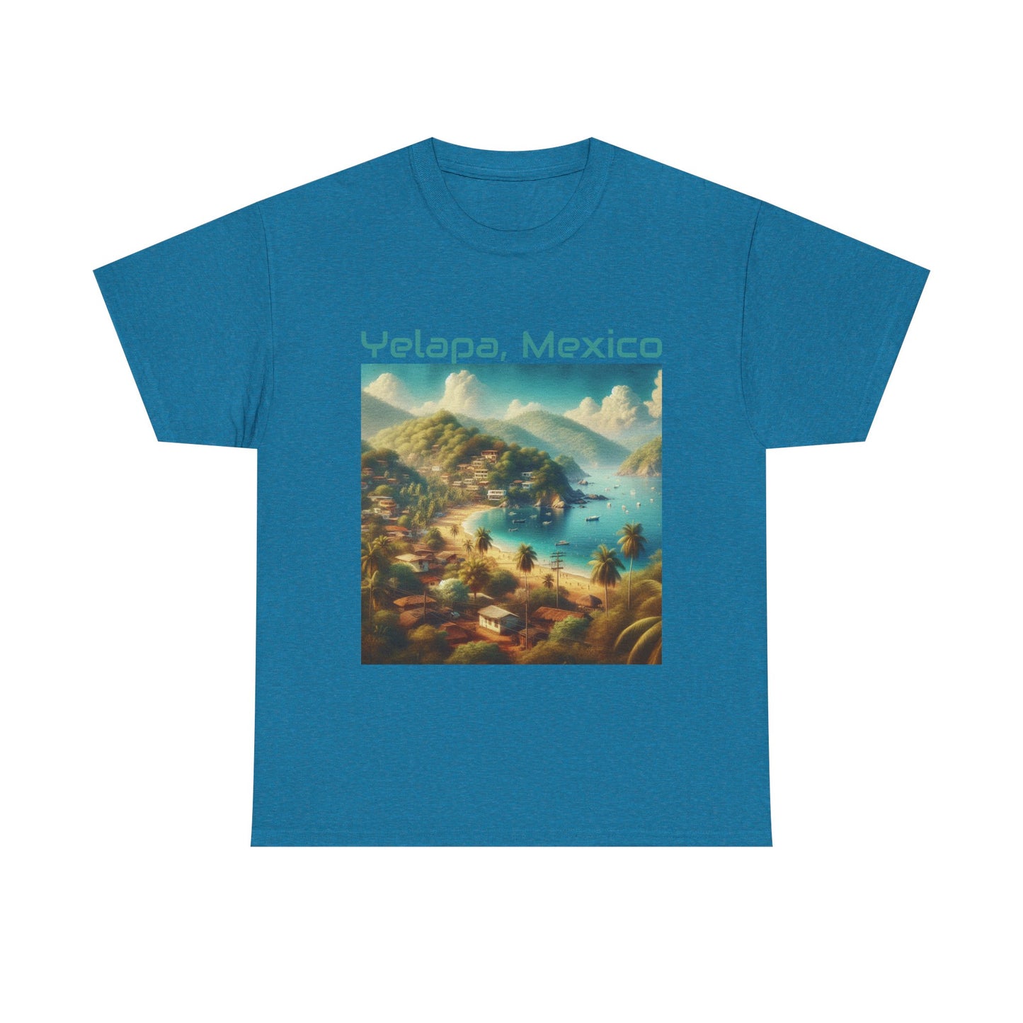 Beautiful Yelapa, Mexico on Cotton Tee - "Relax" By ZabzLabz