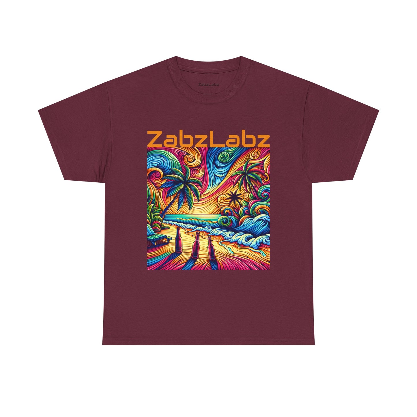 Sunset Beach Cotton Tee -  "Sunset" By ZabzLabz