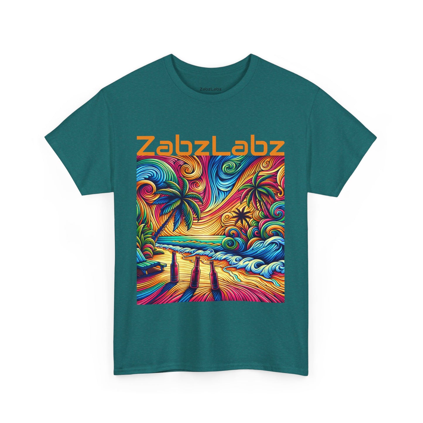 Sunset Beach Cotton Tee -  "Sunset" By ZabzLabz