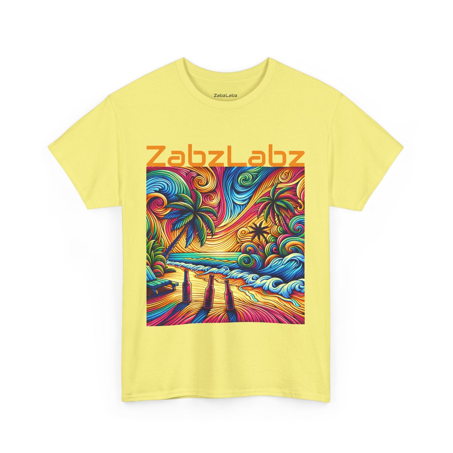 Sunset Beach Cotton Tee -  "Sunset" By ZabzLabz