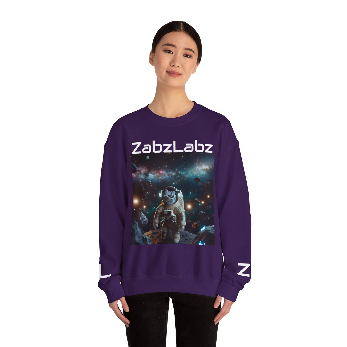 ZabzLabz Space Cat Crewneck Sweatshirt – Unisex Heavy Blend™