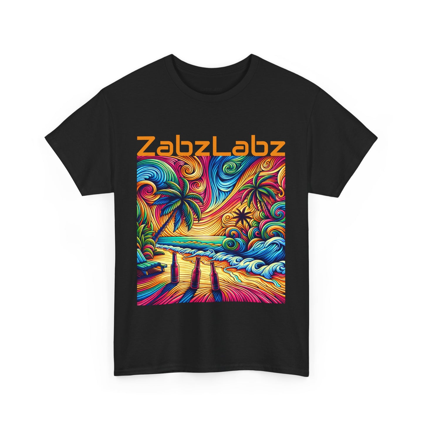 Sunset Beach Cotton Tee -  "Sunset" By ZabzLabz