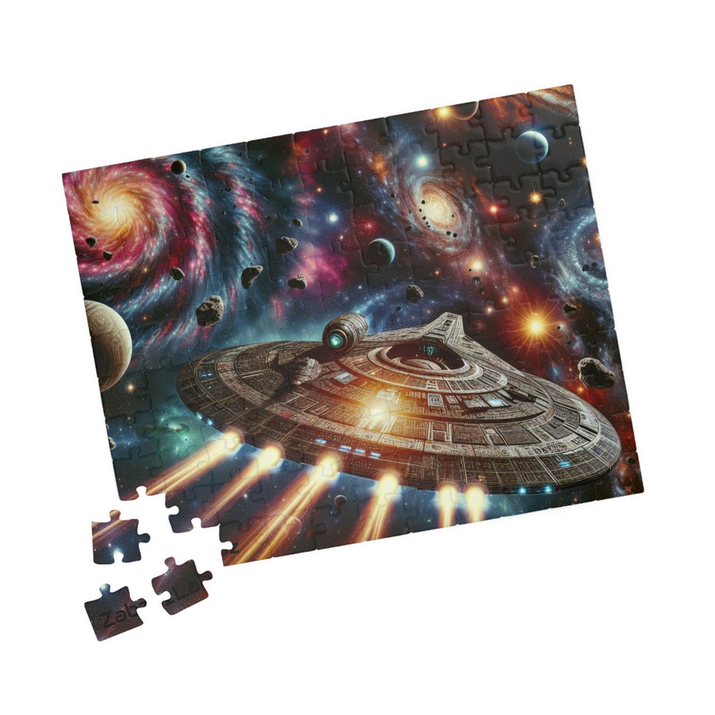 Galactic Adventure Puzzle / 110 Piece Jigsaw for Space Lovers- "Starship" By ZabzLabz