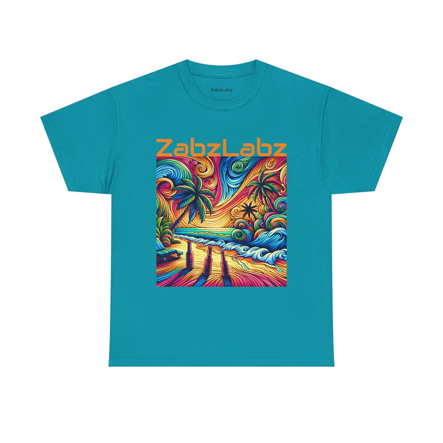 Sunset Beach Cotton Tee -  "Sunset" By ZabzLabz