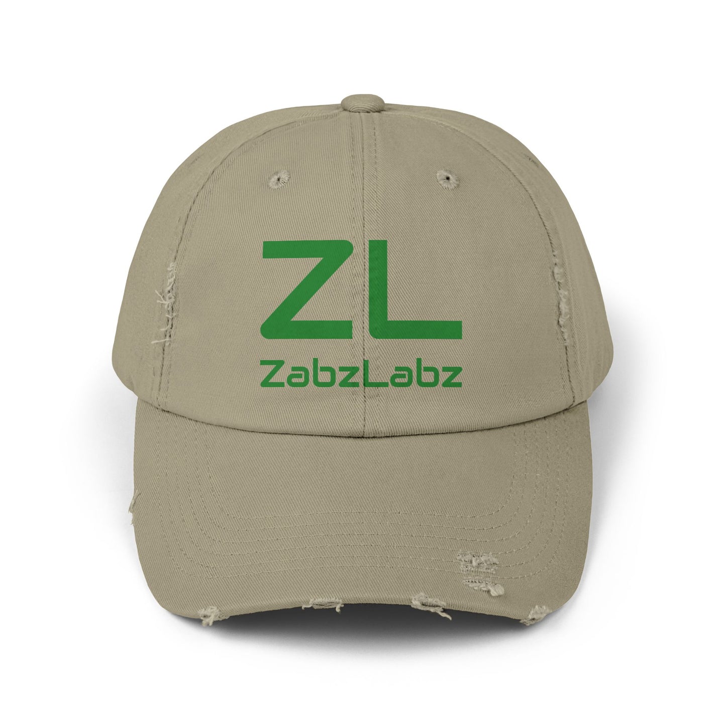 Distressed Style Cap - Adjustable Casual Streetwear "ZL" By ZabzLabz