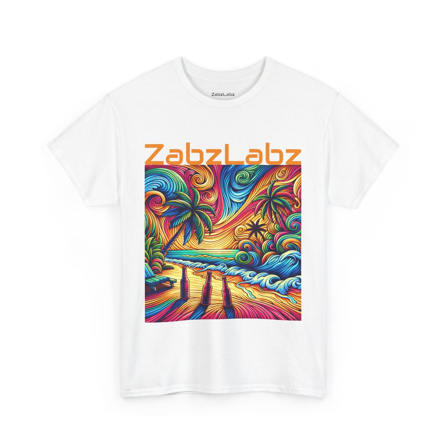 Sunset Beach Cotton Tee -  "Sunset" By ZabzLabz