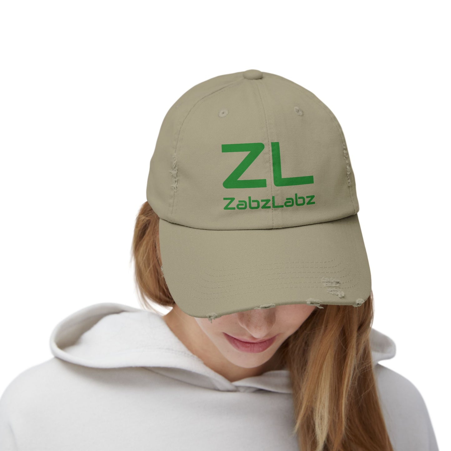 Distressed Style Cap - Adjustable Casual Streetwear "ZL" By ZabzLabz