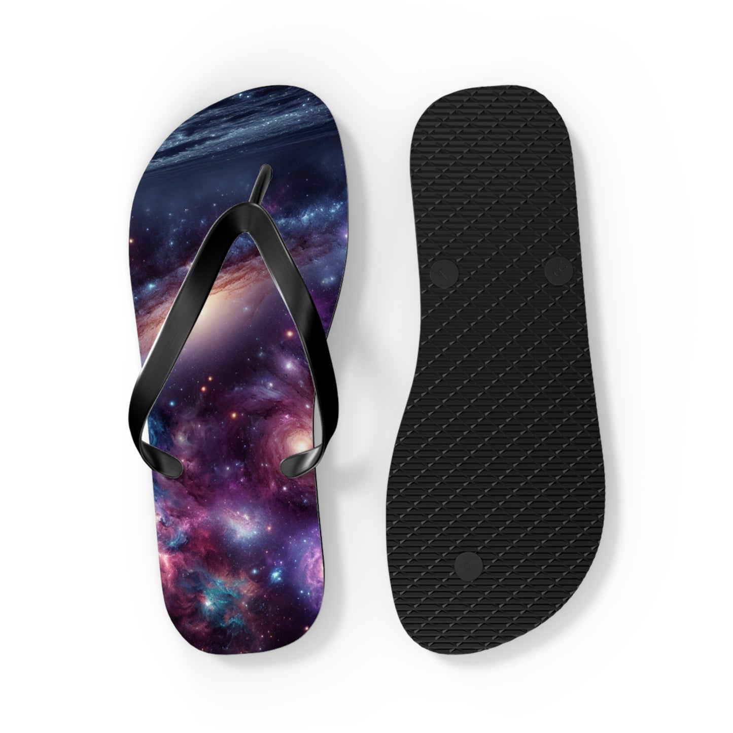 Cosmic Galaxy Flip Flops - Space-Themed Summer Footwear "Galaxy" By ZabzLabz