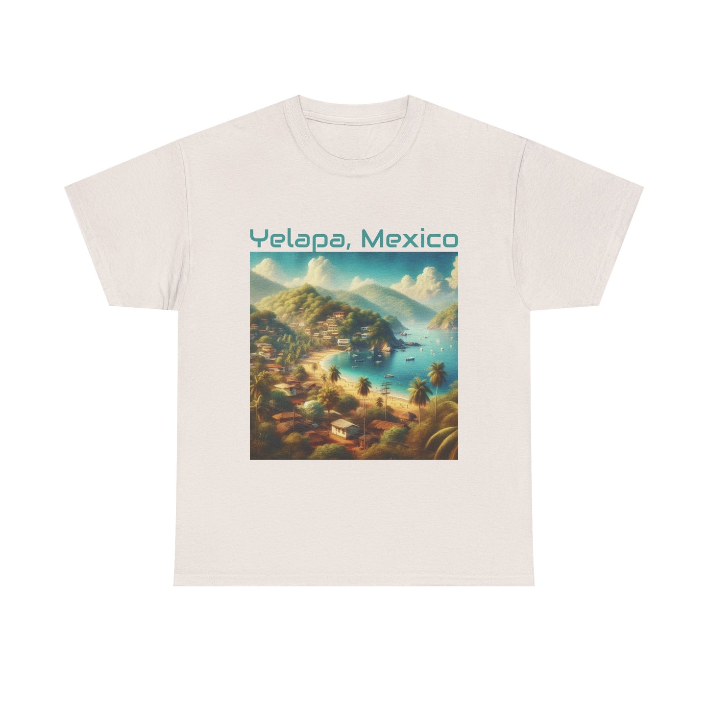 Beautiful Yelapa, Mexico on Cotton Tee - "Relax" By ZabzLabz
