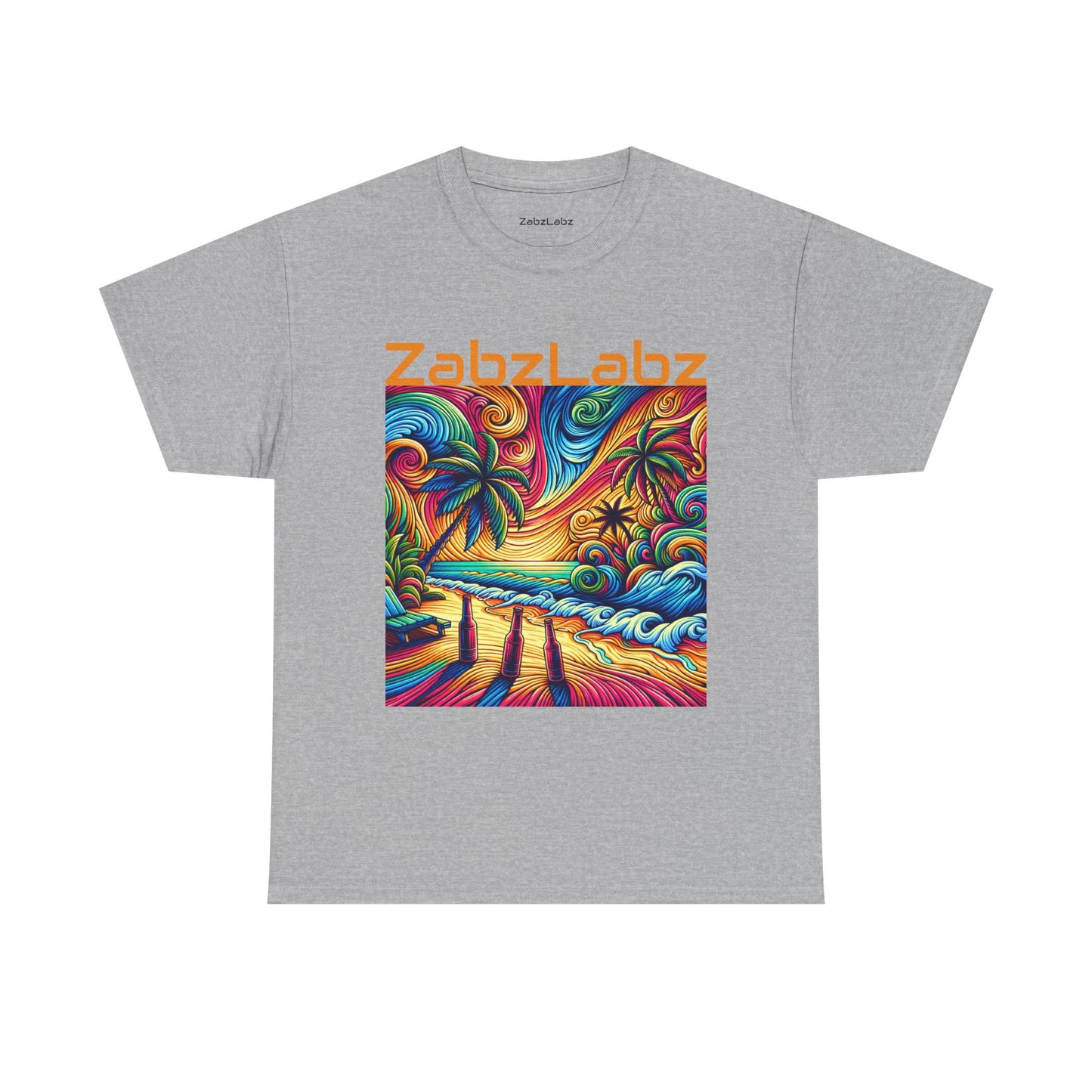 Sunset Beach Cotton Tee -  "Sunset" By ZabzLabz