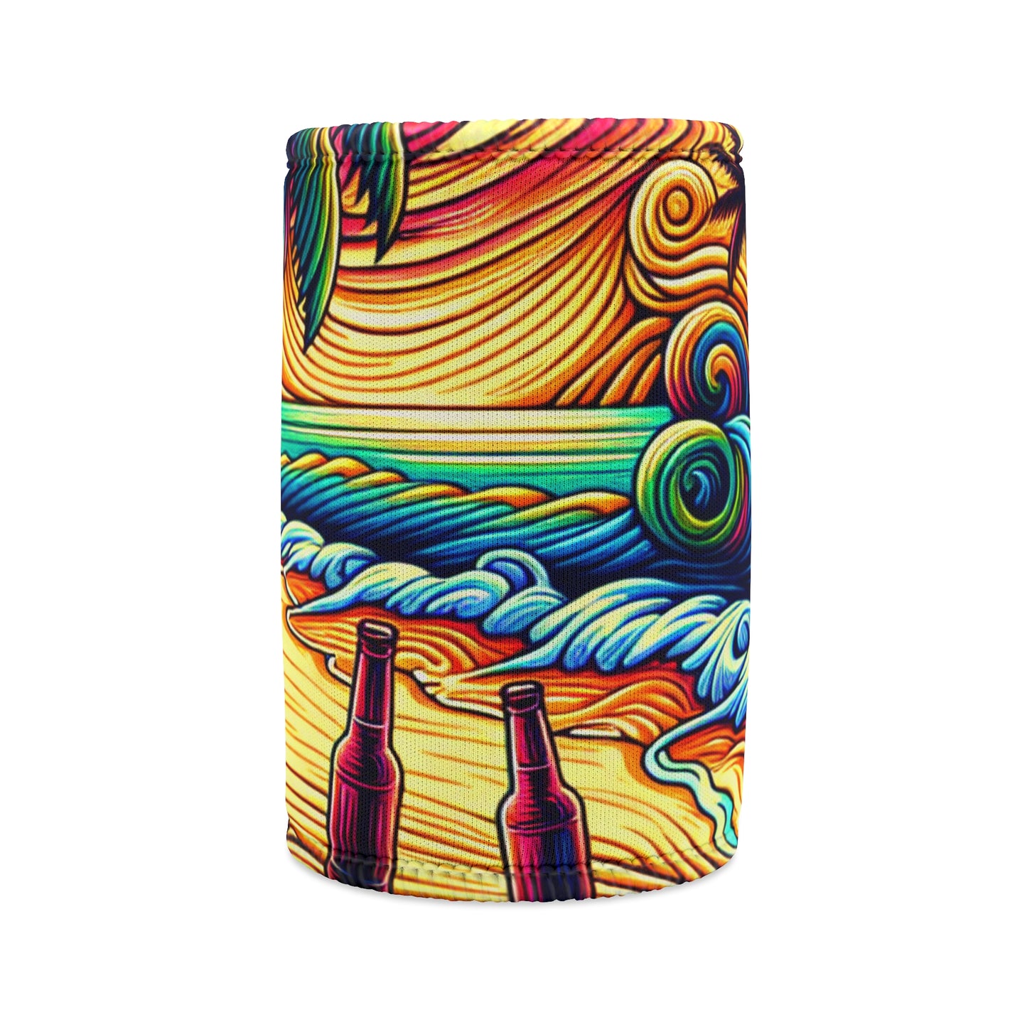 Tropical Vibes Stubby Cooler | Beach Sunset Design for Summer Fun