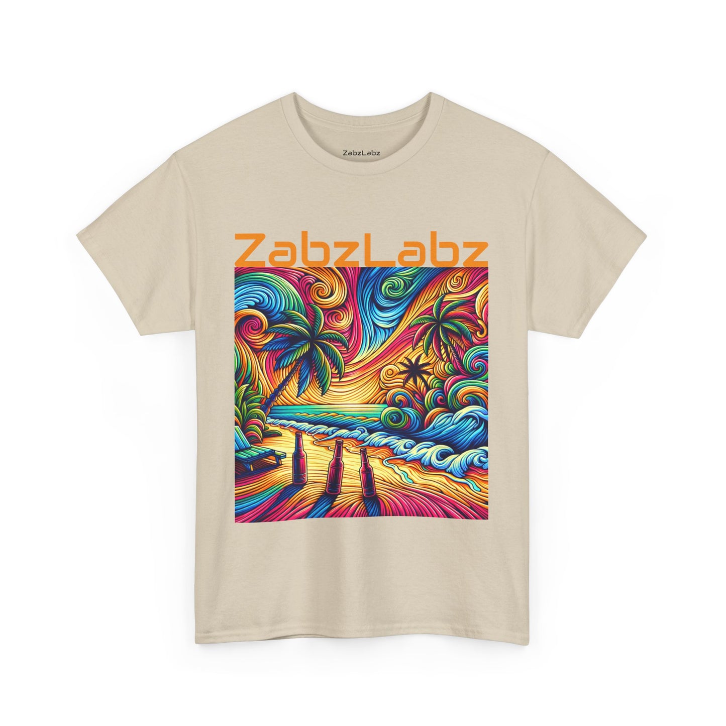 Sunset Beach Cotton Tee -  "Sunset" By ZabzLabz