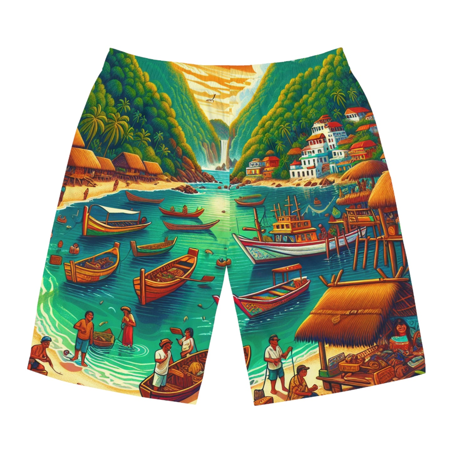 Vibrant Tropical Men's Board Shorts - Beach Ready for Summer Adventures