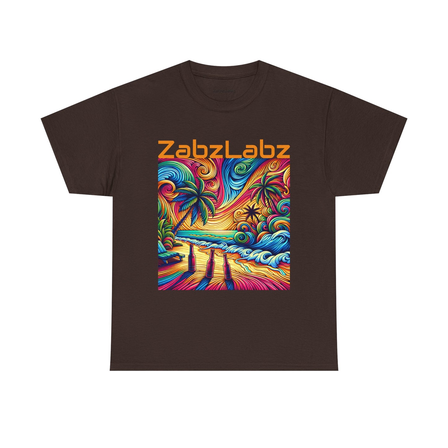 Sunset Beach Cotton Tee -  "Sunset" By ZabzLabz