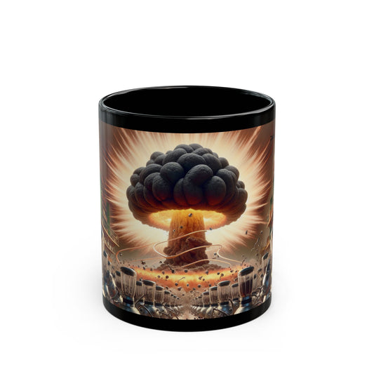 Explosive Design Black Mug - 11oz & 15oz | Bold Coffee Cup for Thrill Seekers "Boom" bBy ZabzLabz