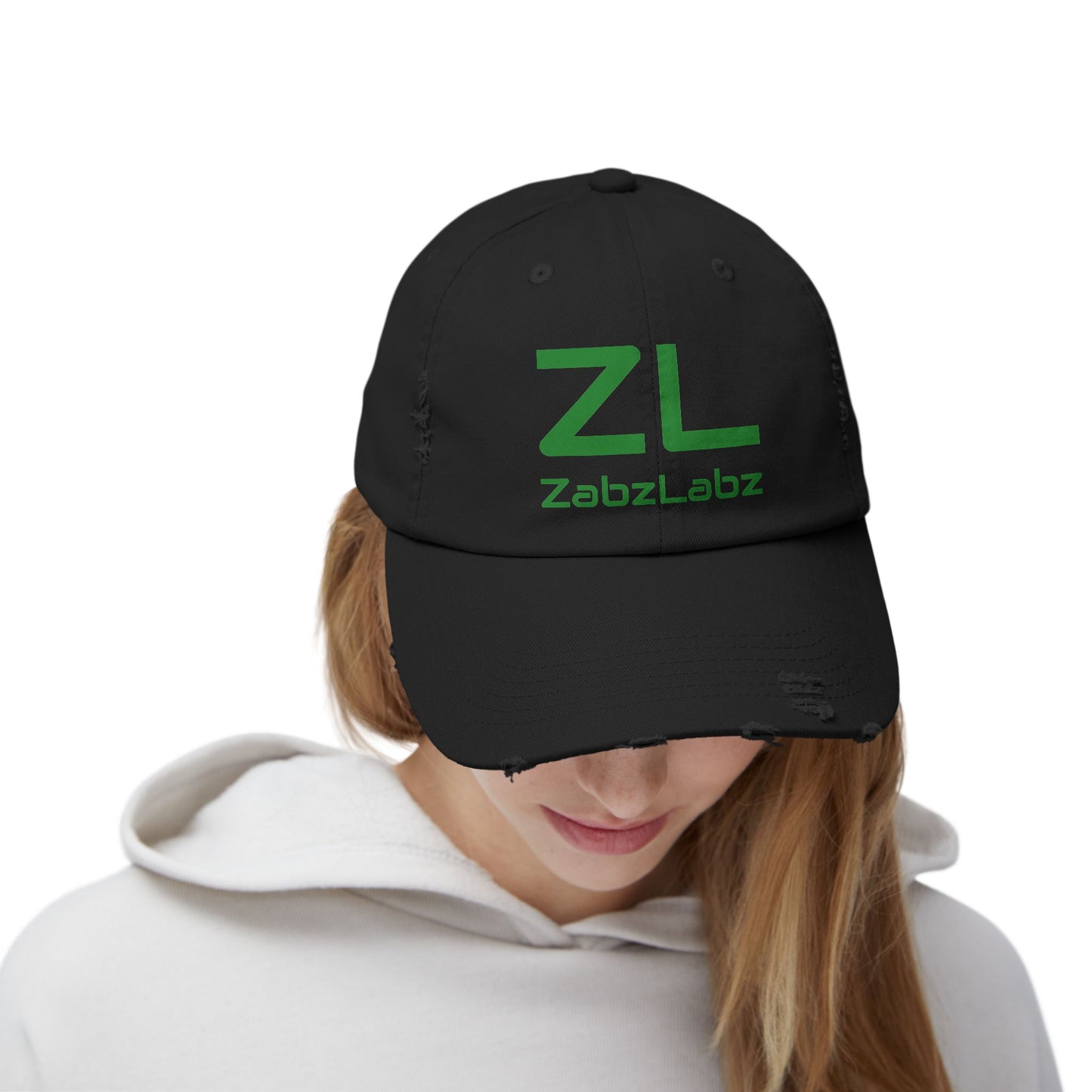 Distressed Style Cap - Adjustable Casual Streetwear "ZL" By ZabzLabz