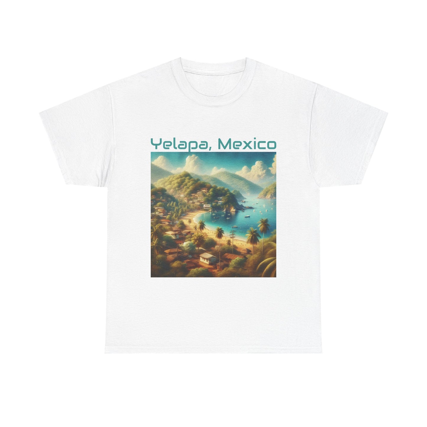 Beautiful Yelapa, Mexico on Cotton Tee - "Relax" By ZabzLabz