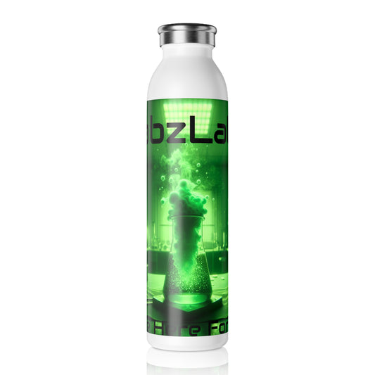 Tall & Slim Stainless Steel Water Bottle - Laboratory Design "We're Here For You" By ZabzLabz