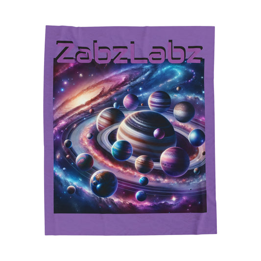 Cosmic Velveteen Plush Blanket - Galaxy Design "Stargazers" By ZabzLabz