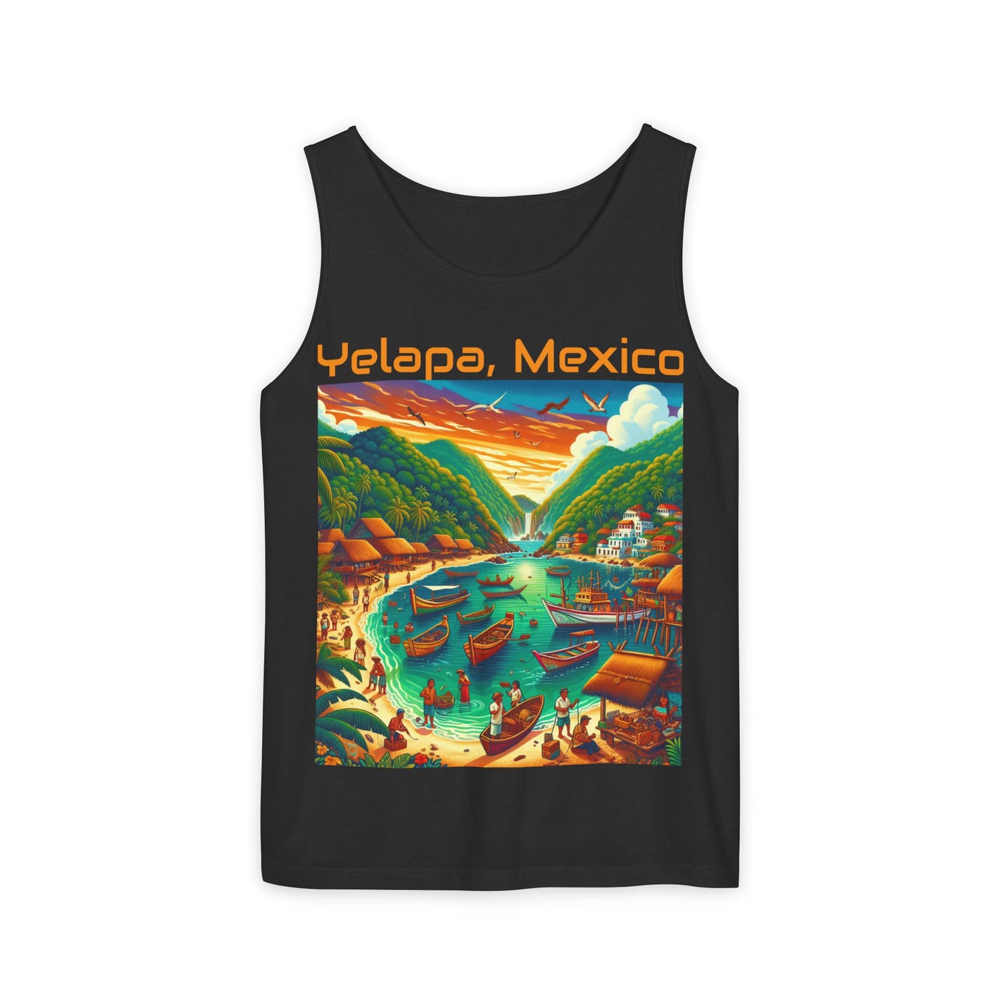 Yelapa, Mexico Beach Vibes Tank Top | Unisex Garment-Dyed Summer Wear