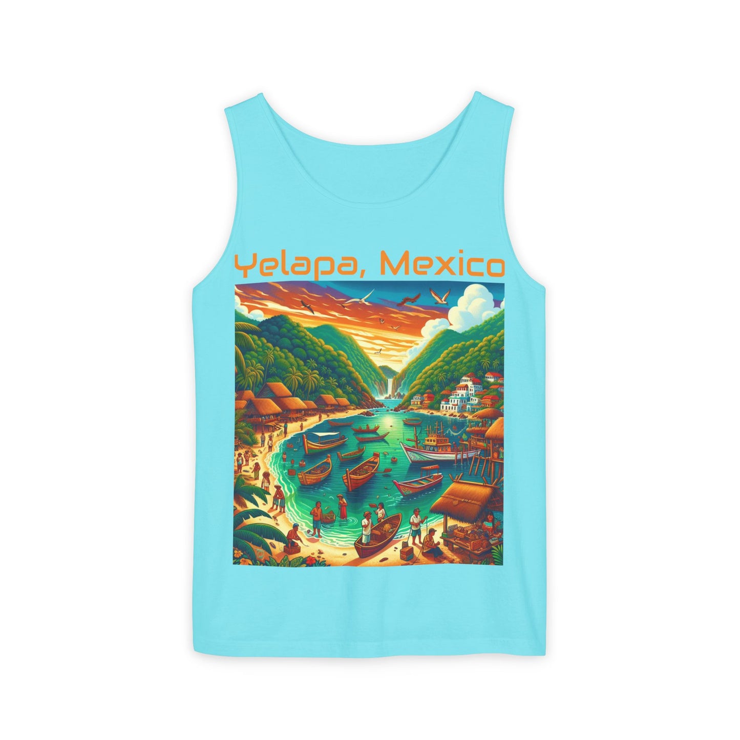 Yelapa, Mexico Beach Vibes Tank Top | Unisex Garment-Dyed Summer Wear