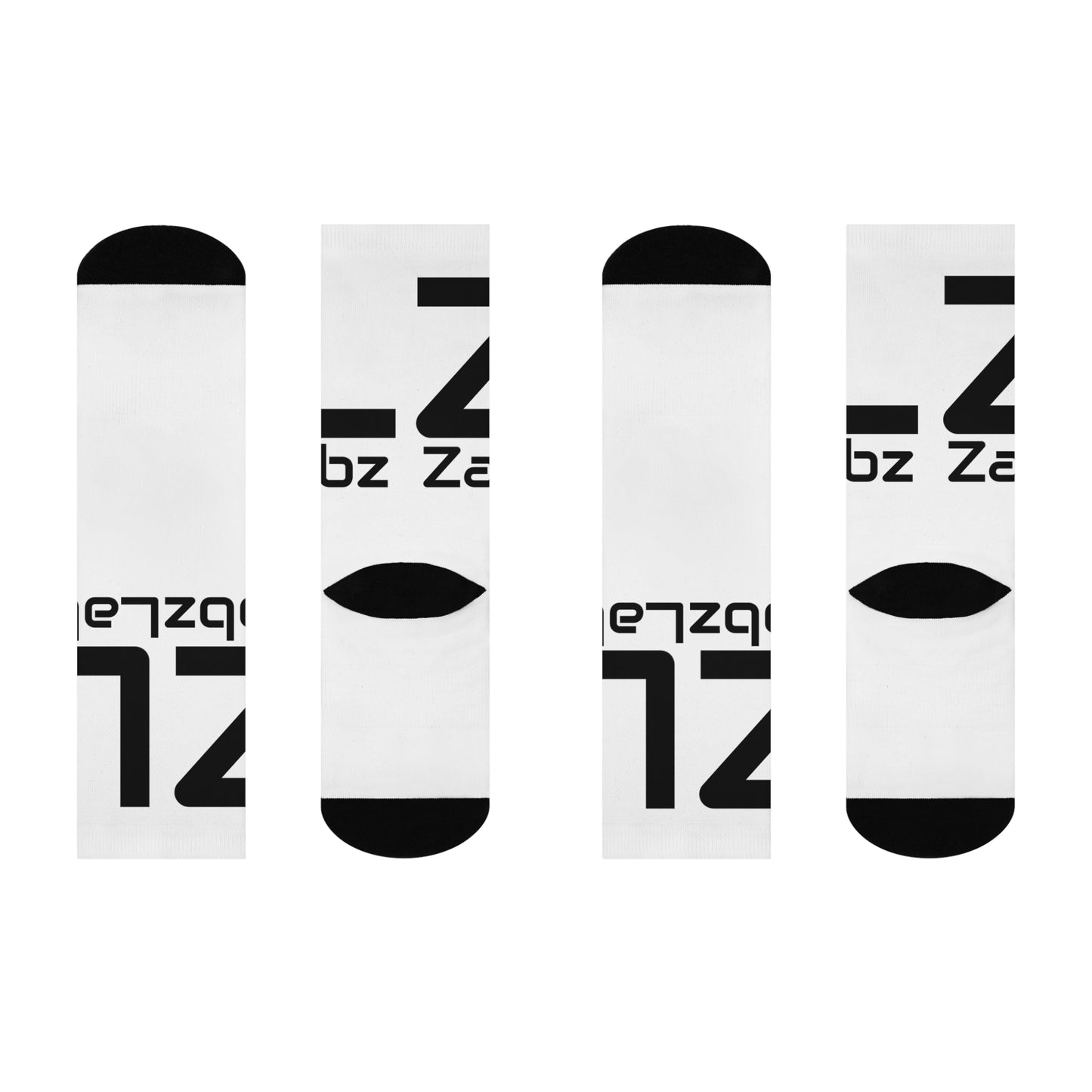 Custom Cushioned Crew Socks- Perfect for Everyday Comfort "ZL" By ZabzLabz