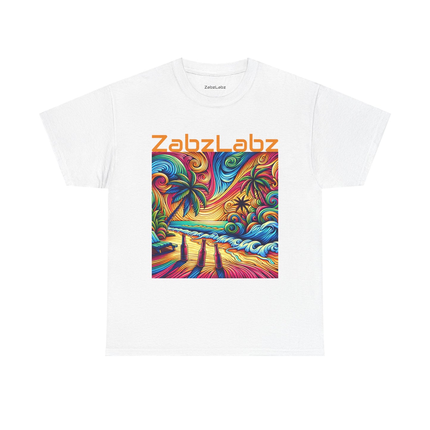 Sunset Beach Cotton Tee -  "Sunset" By ZabzLabz