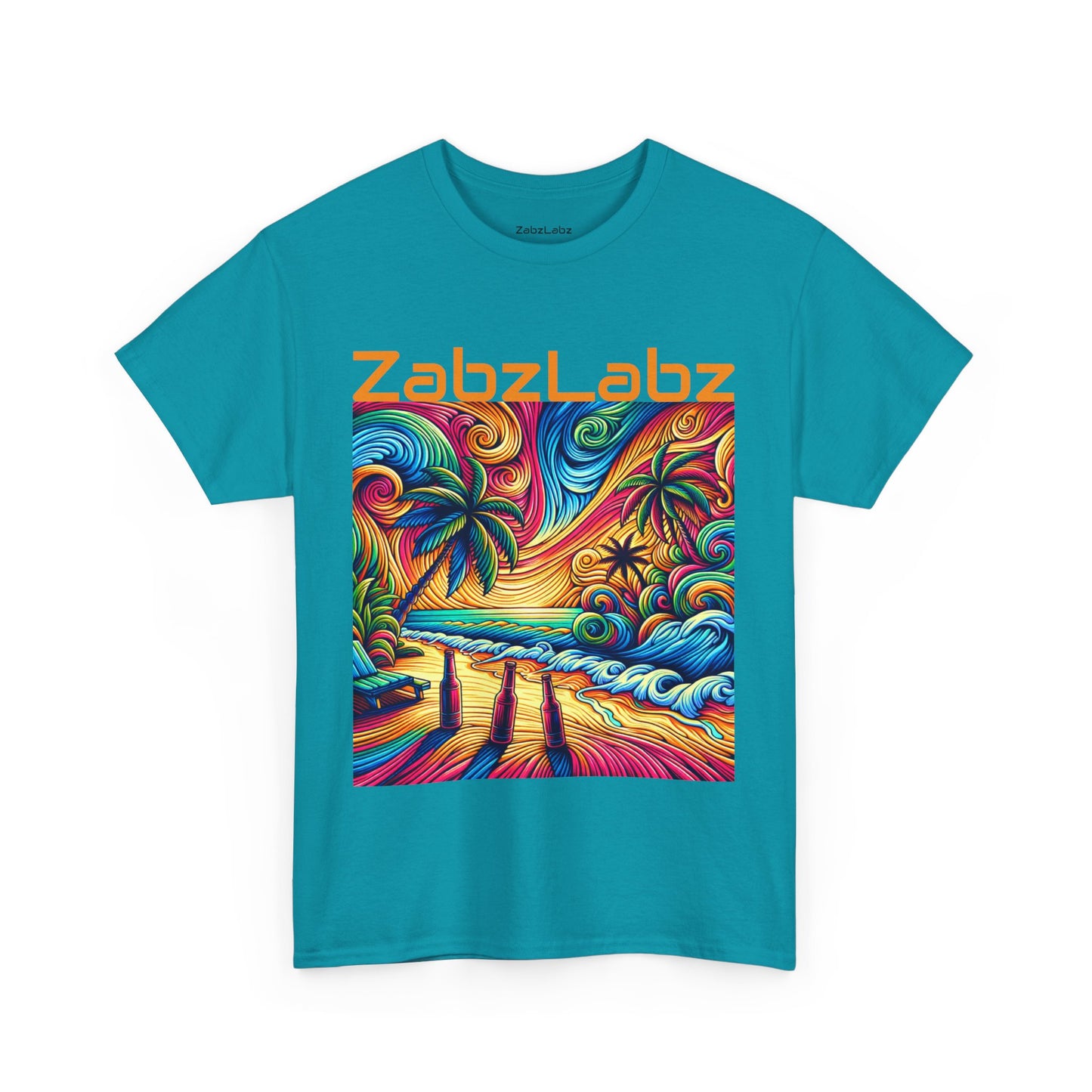 Sunset Beach Cotton Tee -  "Sunset" By ZabzLabz