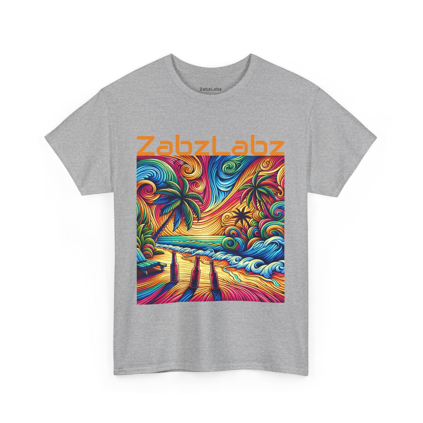 Sunset Beach Cotton Tee -  "Sunset" By ZabzLabz