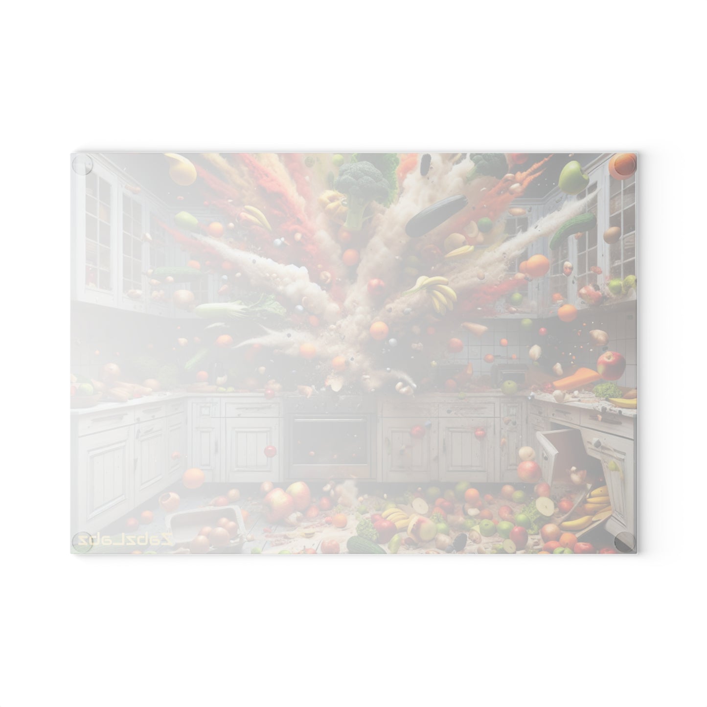 Dynamic Kitchen Glass Cutting Board - "V&F" By ZabzLabz